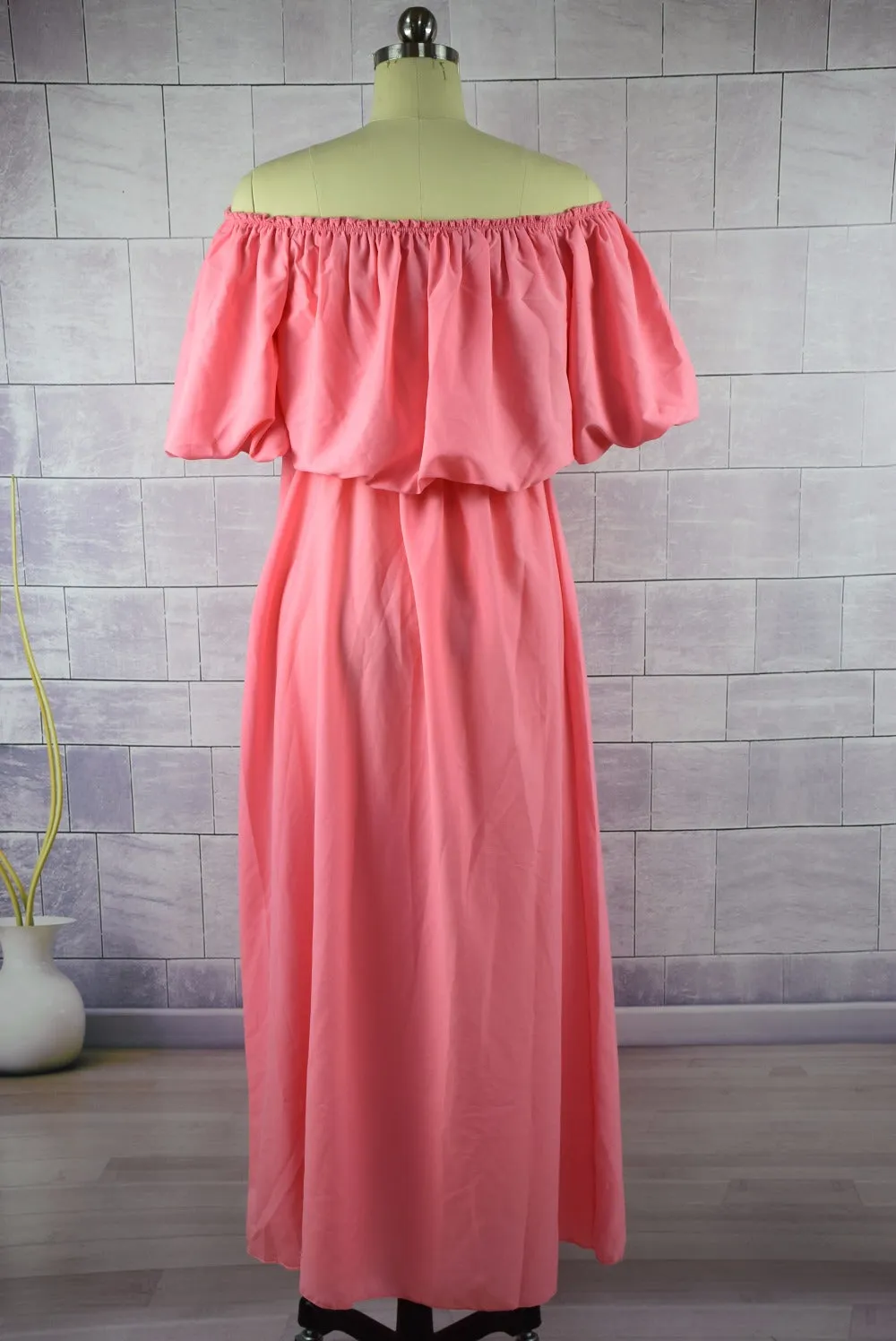 3 Color Solid Maxi Dresses For Mother And Daughter