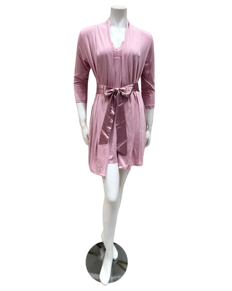 620 Pink Nectar Modal Short Morning Robe