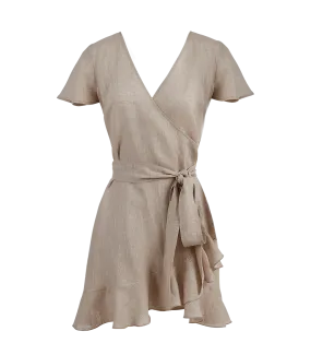 Amalia Linen Mini Wrap Dress