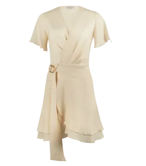 Amanda Short Wrap Dress Cream