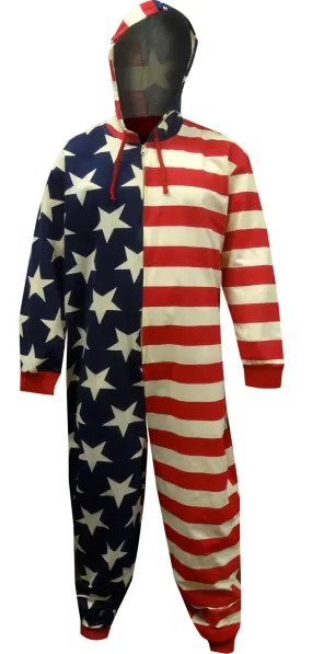 American Flag Stars and Stripes One Piece Pajama