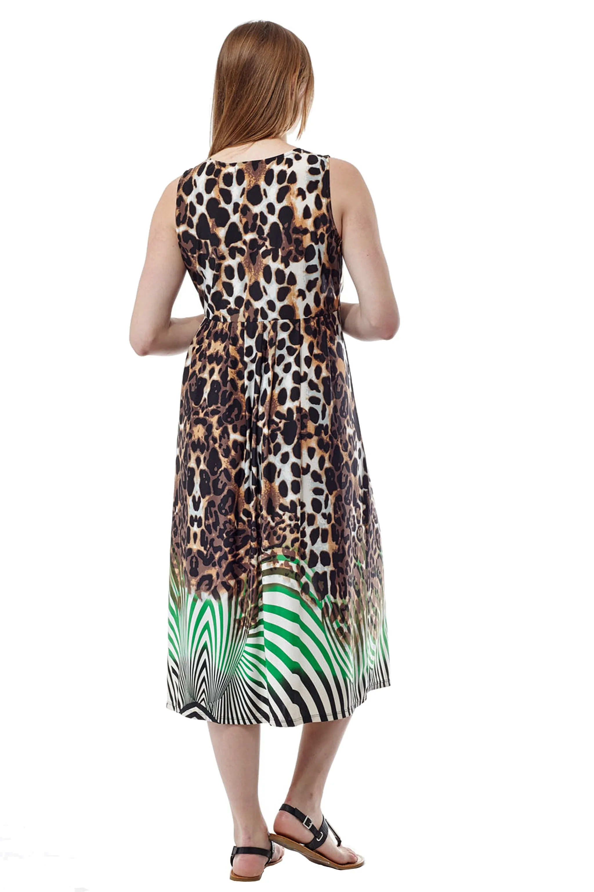 Animal Print Sleeveless Maxi Dress