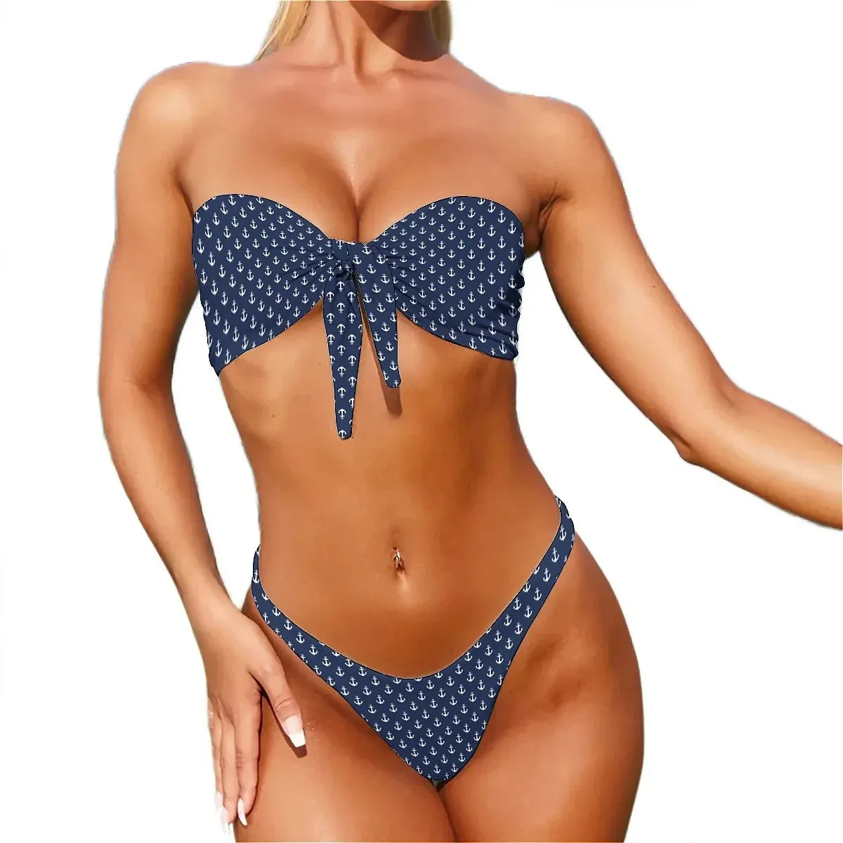 Ashore Shop  Sailors Bikini Swimsuit Sexy Anchor Print Swimwear