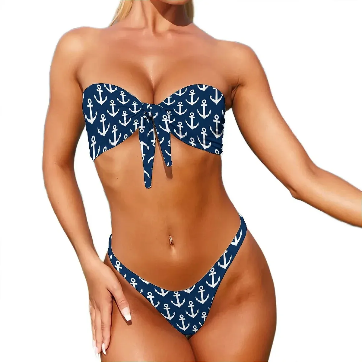 Ashore Shop  Sailors Bikini Swimsuit Sexy Anchor Print Swimwear