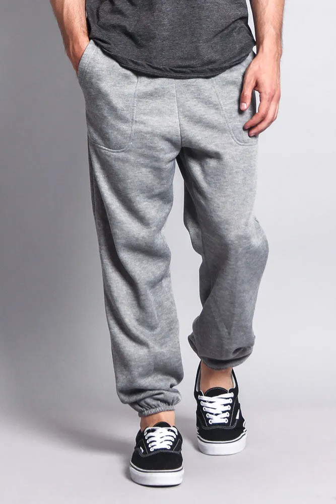 Basic Solid Color Fleece Sweatpants