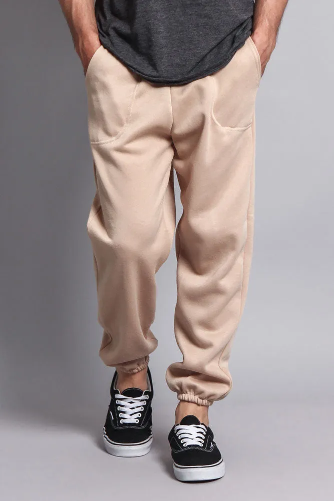 Basic Solid Color Fleece Sweatpants