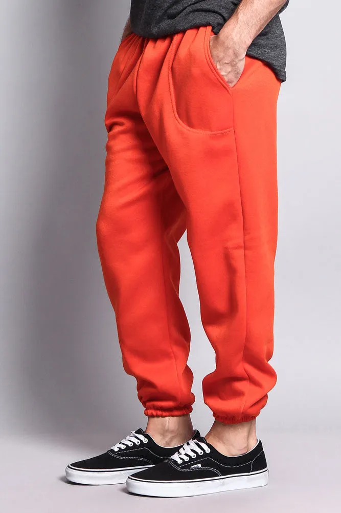 Basic Solid Color Fleece Sweatpants