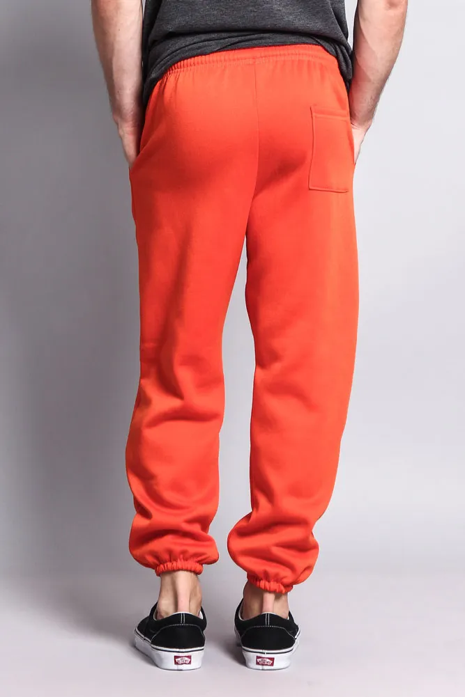 Basic Solid Color Fleece Sweatpants