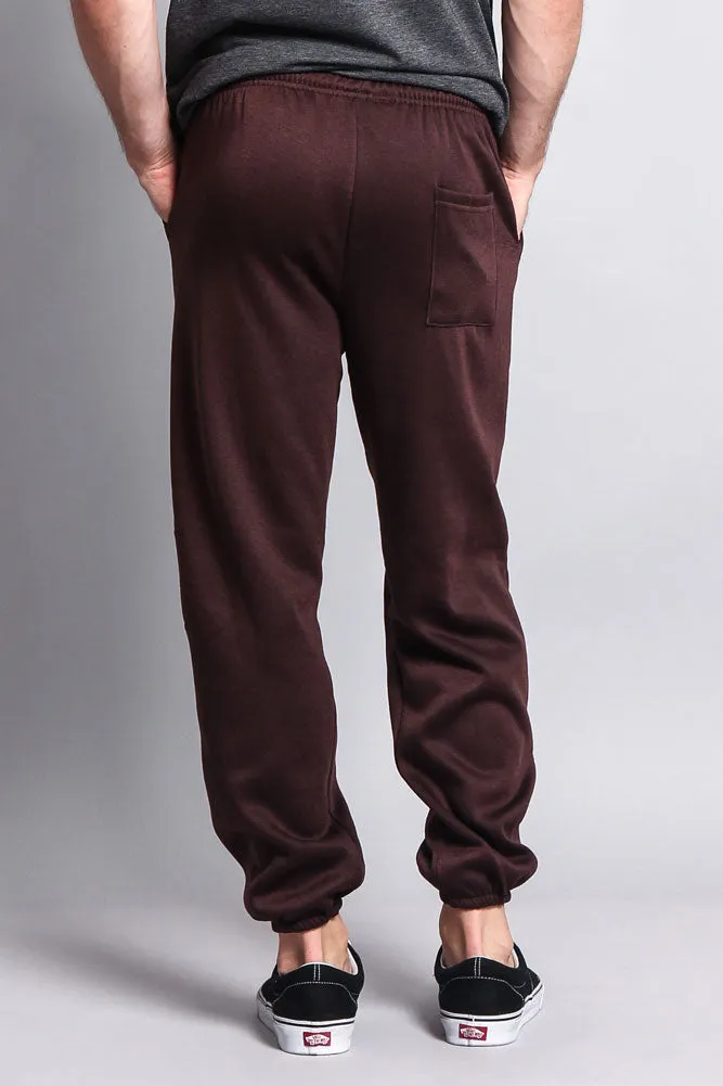 Basic Solid Color Fleece Sweatpants