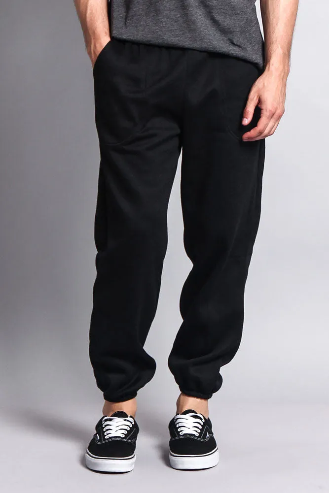 Basic Solid Color Fleece Sweatpants