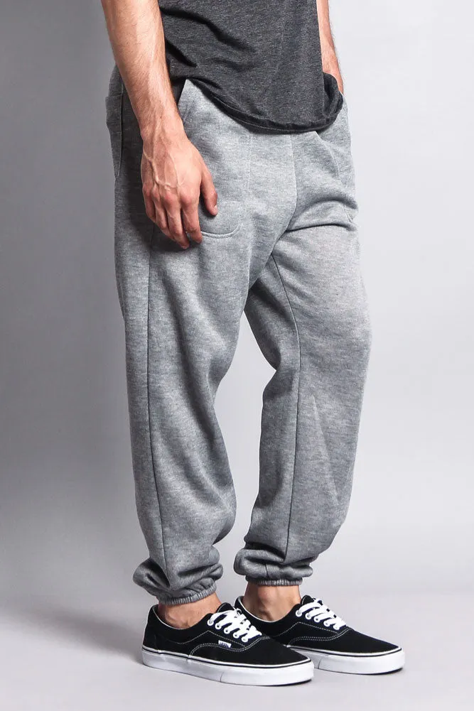 Basic Solid Color Fleece Sweatpants