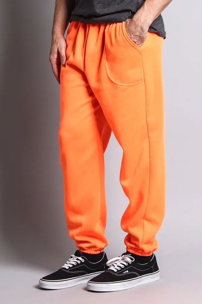 Basic Solid Color Fleece Sweatpants