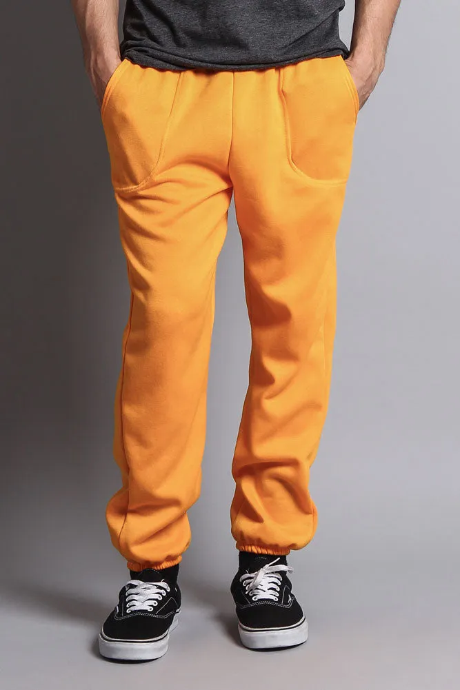 Basic Solid Color Fleece Sweatpants