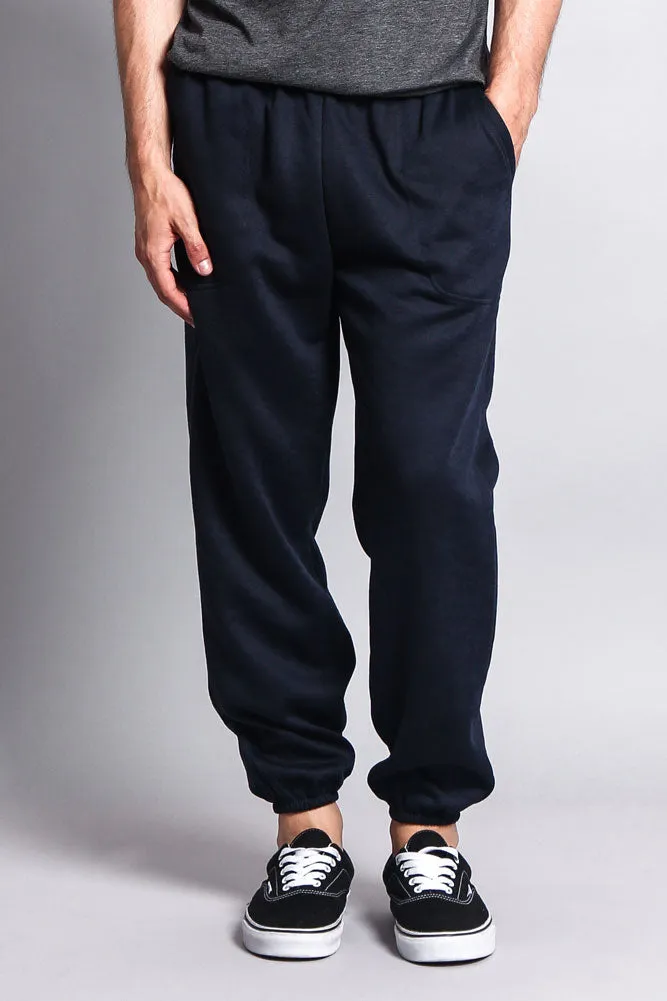 Basic Solid Color Fleece Sweatpants