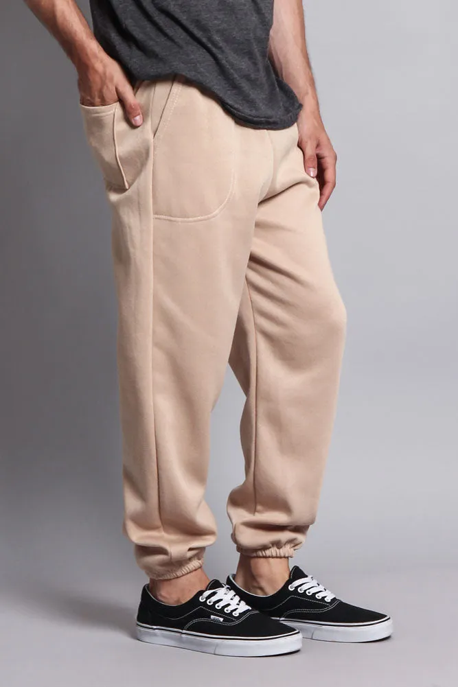 Basic Solid Color Fleece Sweatpants