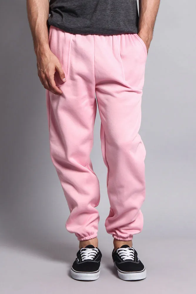 Basic Solid Color Fleece Sweatpants