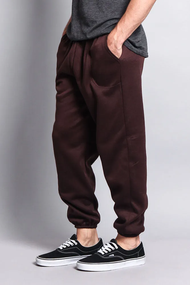 Basic Solid Color Fleece Sweatpants