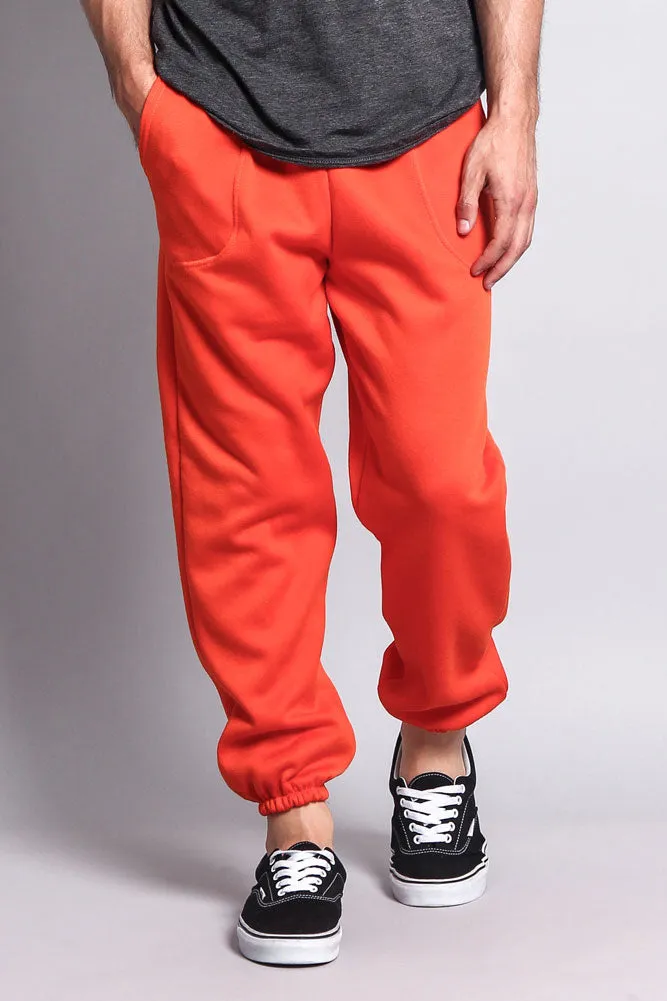 Basic Solid Color Fleece Sweatpants