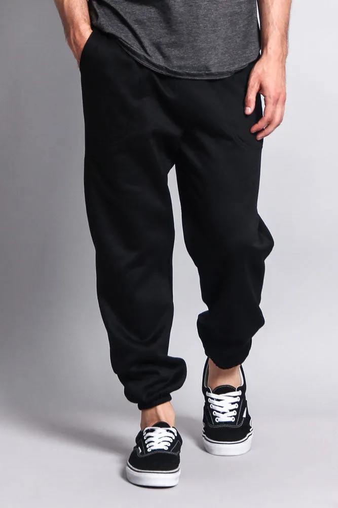 Basic Solid Color Fleece Sweatpants