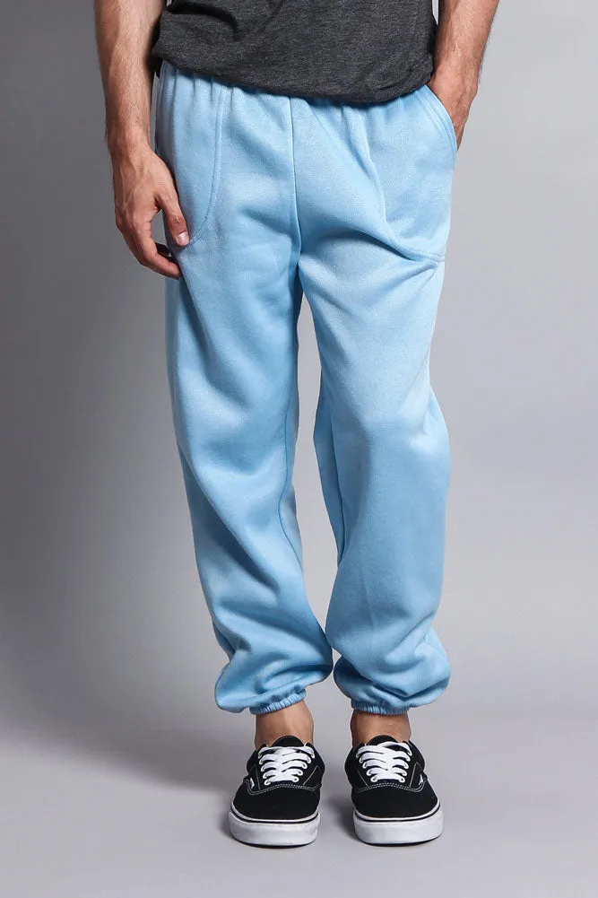 Basic Solid Color Fleece Sweatpants