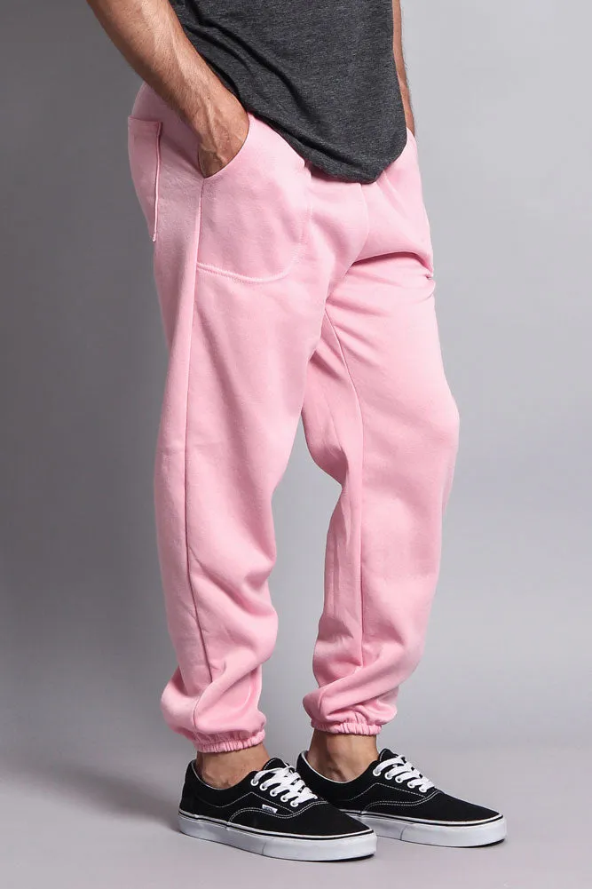 Basic Solid Color Fleece Sweatpants