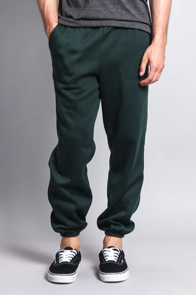 Basic Solid Color Fleece Sweatpants