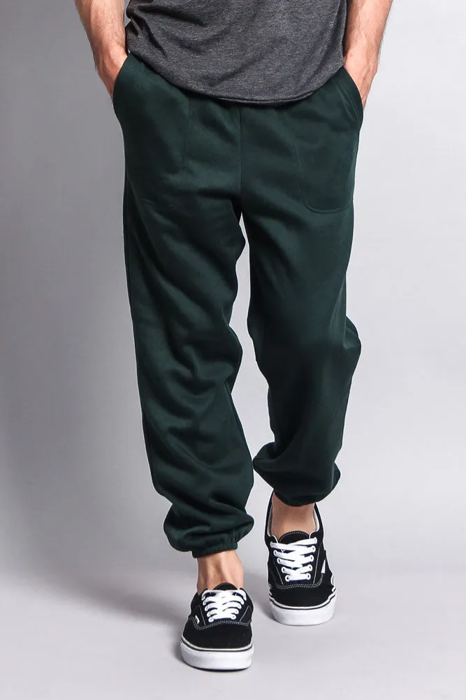 Basic Solid Color Fleece Sweatpants