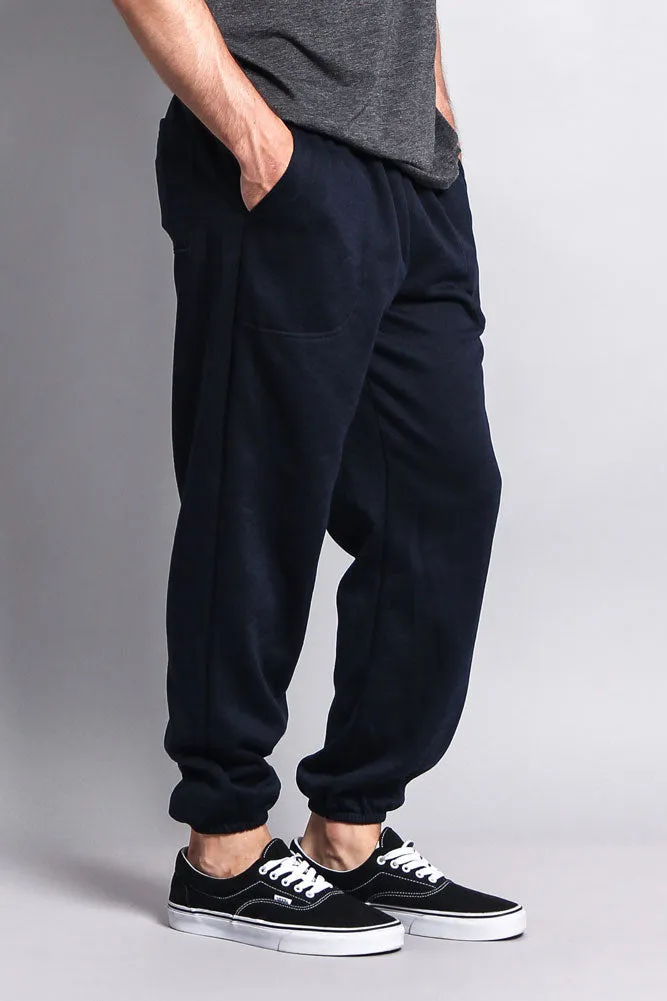 Basic Solid Color Fleece Sweatpants