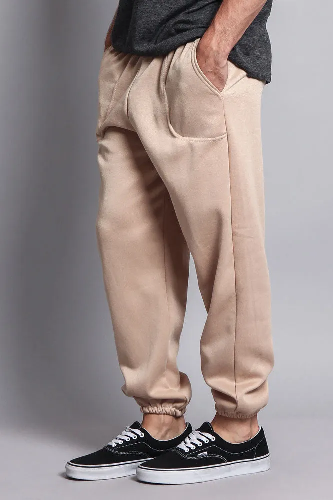 Basic Solid Color Fleece Sweatpants