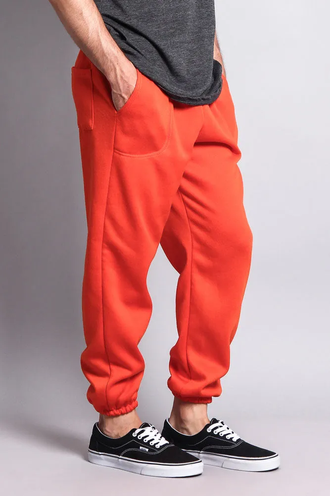 Basic Solid Color Fleece Sweatpants