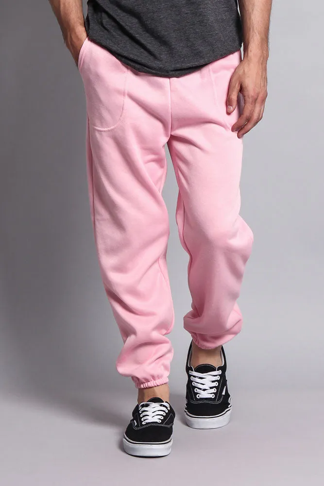 Basic Solid Color Fleece Sweatpants