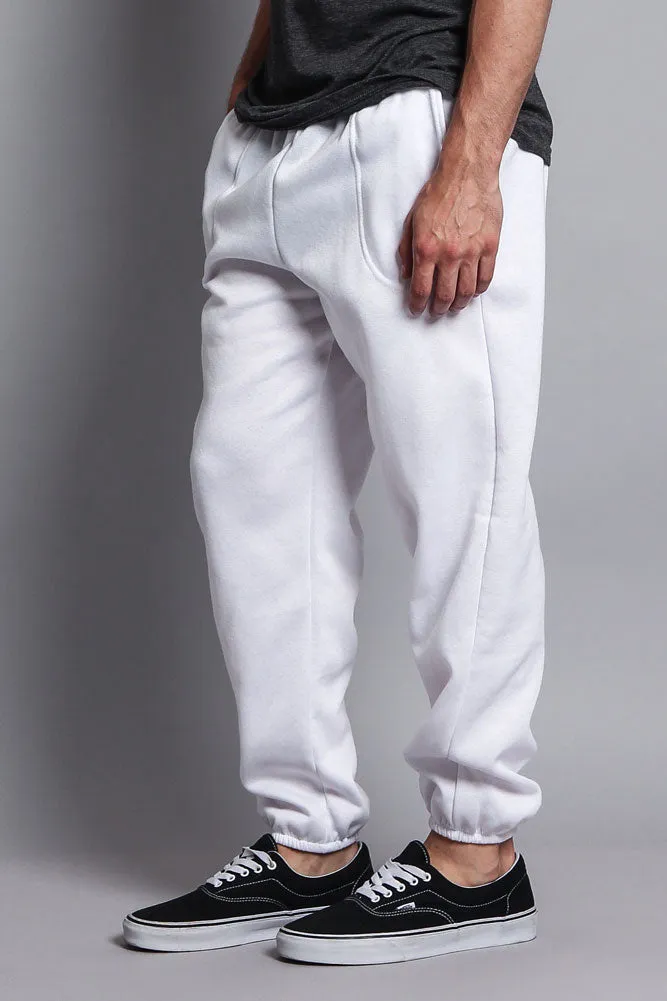 Basic Solid Color Fleece Sweatpants