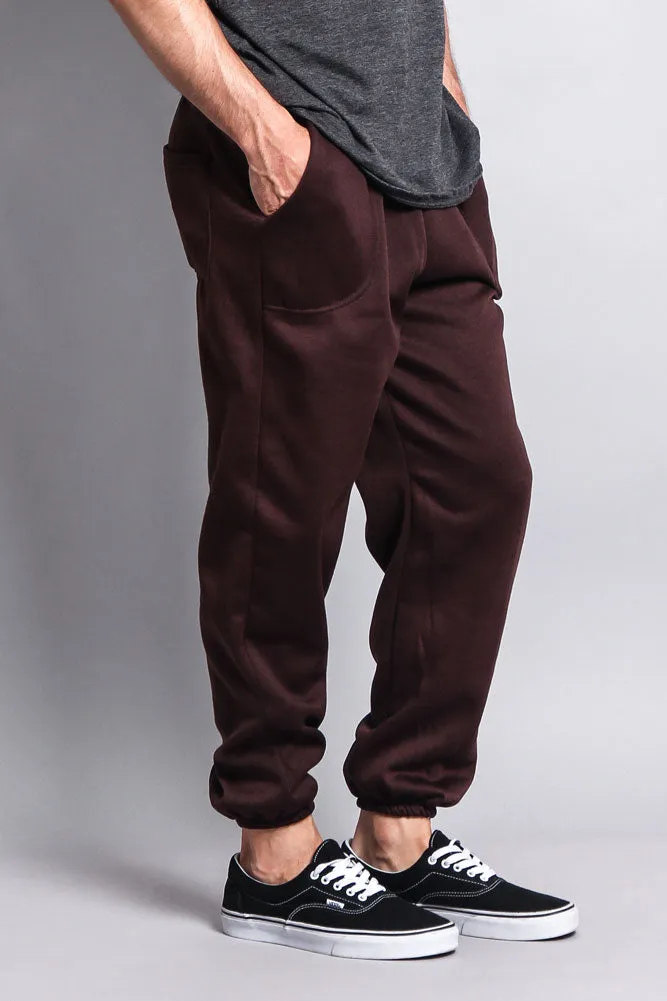 Basic Solid Color Fleece Sweatpants