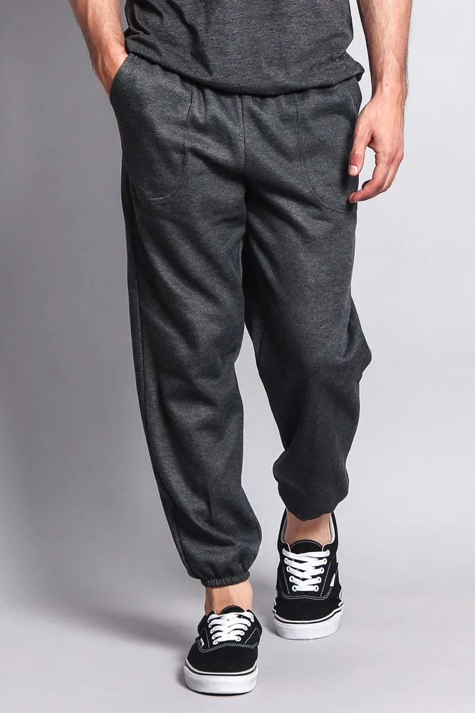 Basic Solid Color Fleece Sweatpants