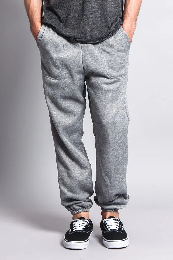 Basic Solid Color Fleece Sweatpants