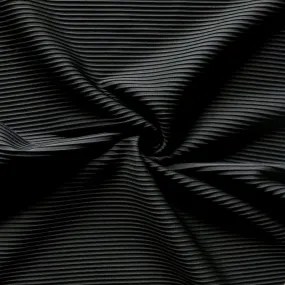 Black Beyond Pintuck Poly Lycra Knit Fabric