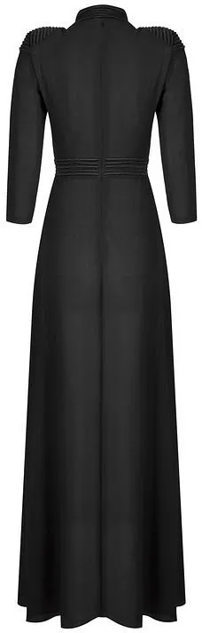 Black Low-Cut Stretchy Evening Maxi Dress