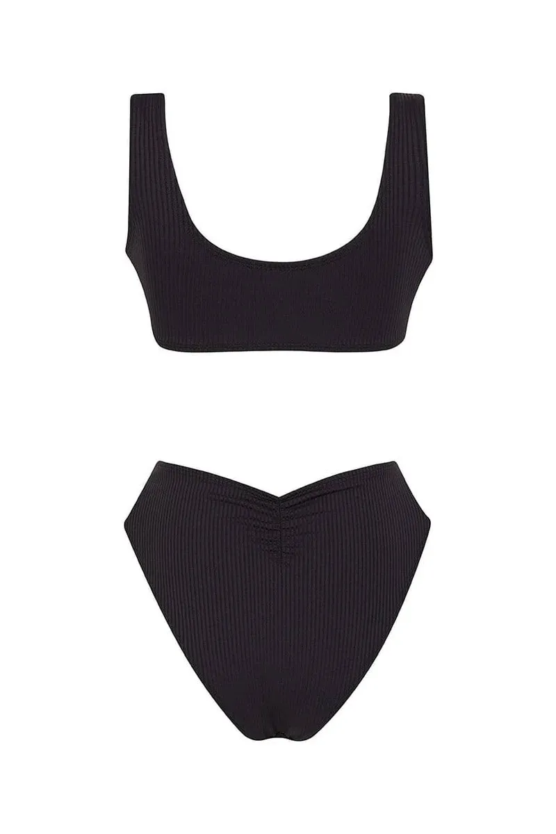 Black Rib Ky One Piece by Montce