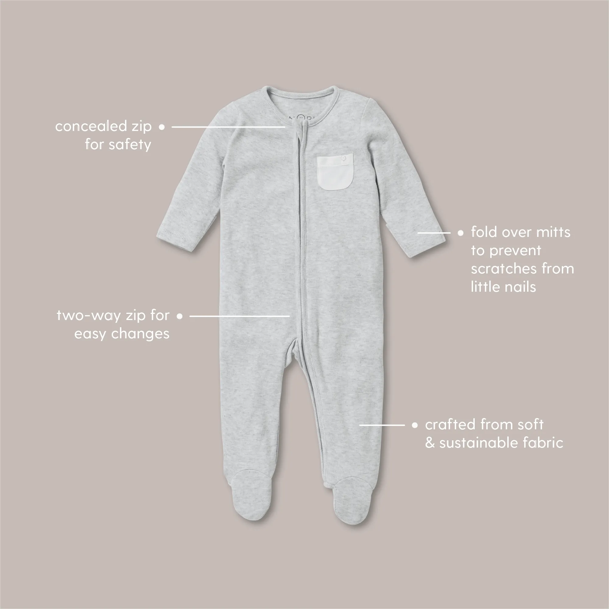 Botanical Clever Zip Baby Pajamas 4 Pack