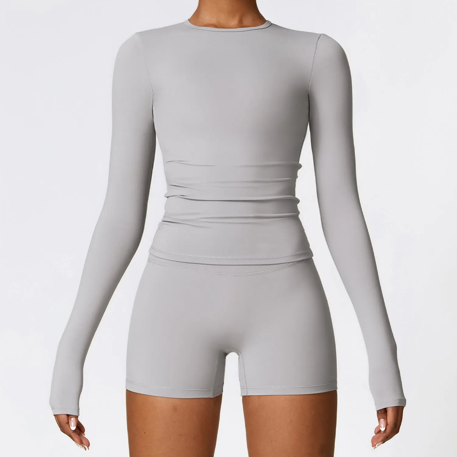 Brushed long-sleeved yoga suit