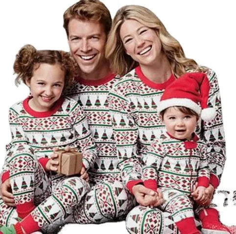 Christmas Pajamas Matching Family Pyjamas Merry  Cotton Long Sleeve Mom Dad Boy Girls Sleepwear Sets Home Nightwear