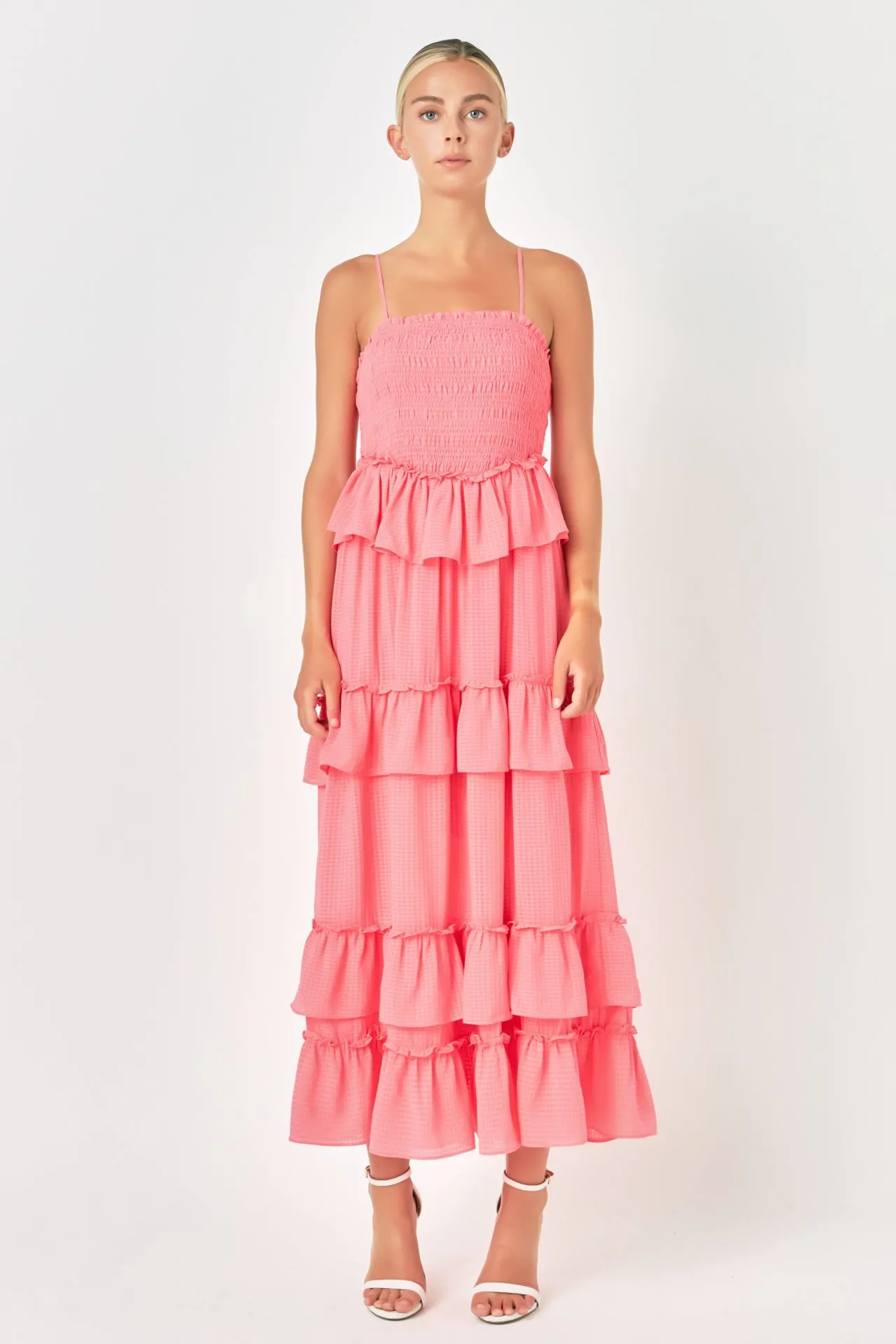 Endless Rose - Tiered Gingham Maxi Dress