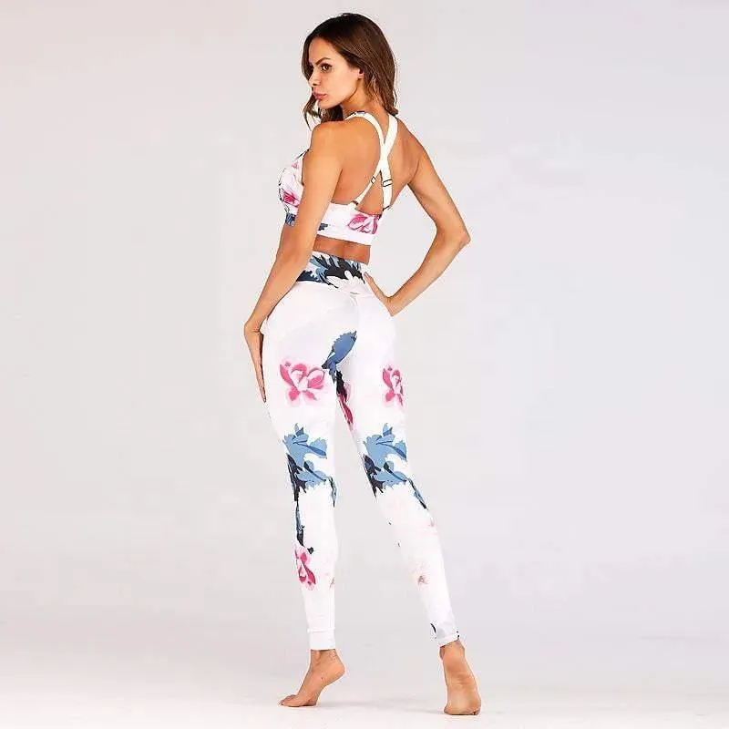 floral hollow out bandage  yoga wear