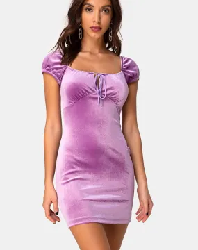 Gala Dress in Velvet Lilac