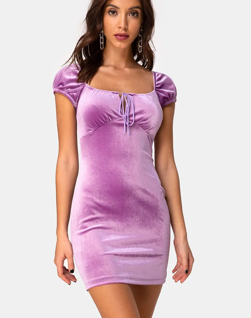 Gala Dress in Velvet Lilac