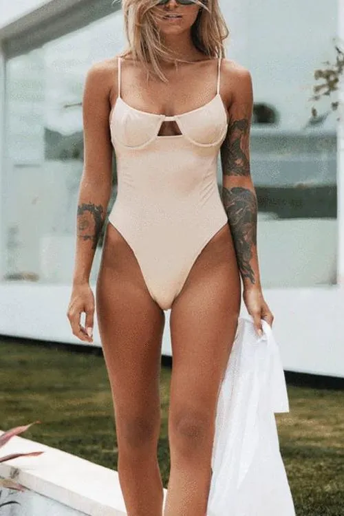 Hollow Slip One Piece Swimwear