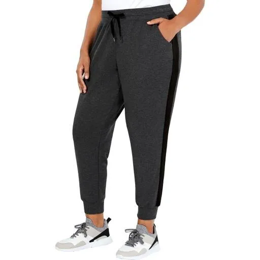 Ideology Womens Plus Velvet Sides Athletic Jogger Sweatpants