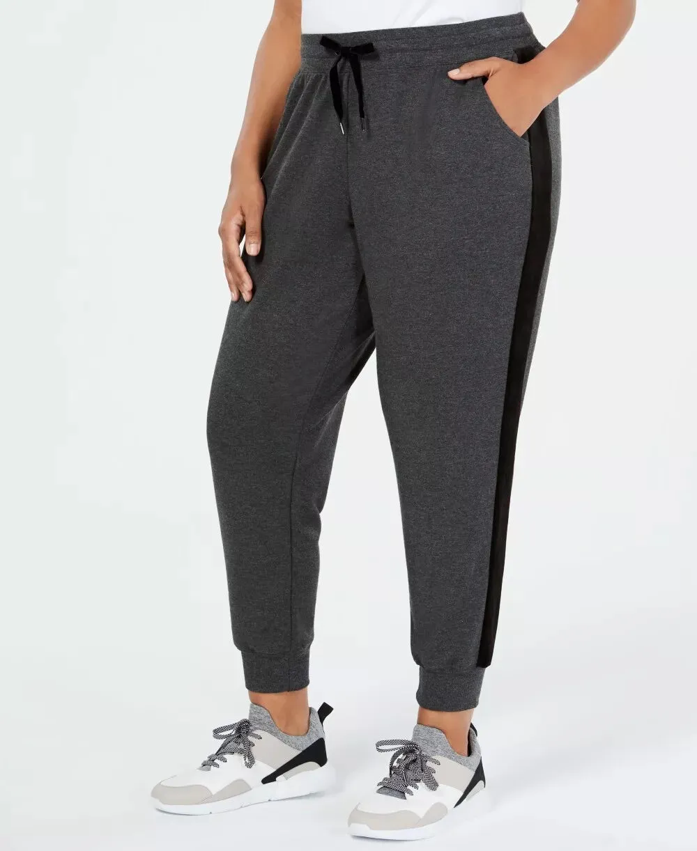 Ideology Womens Plus Velvet Sides Athletic Jogger Sweatpants