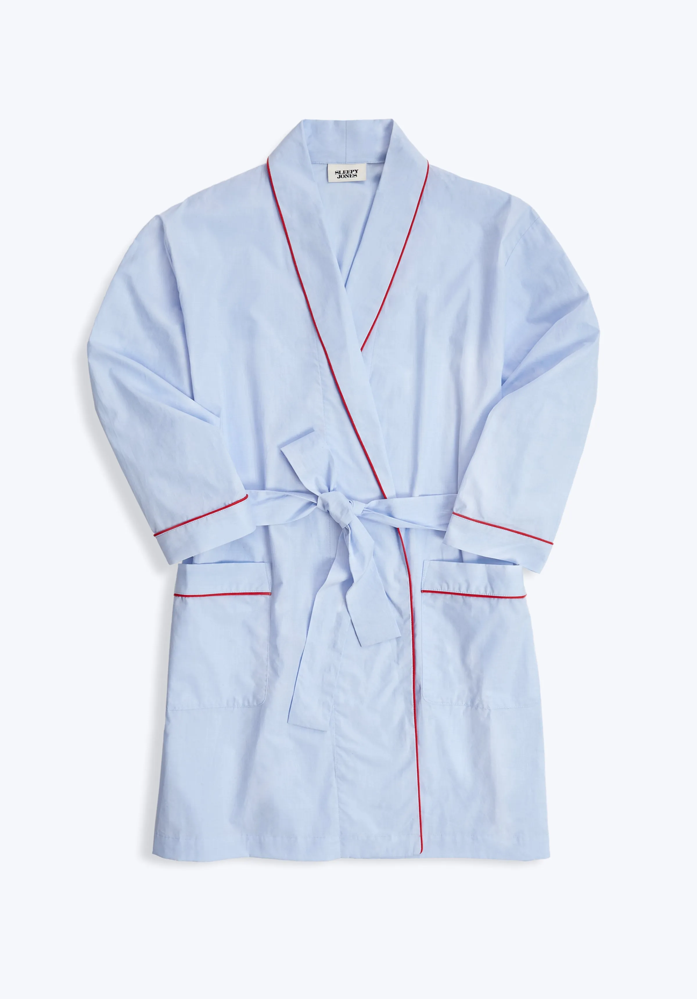 Isa Short Robe in Blue End on End