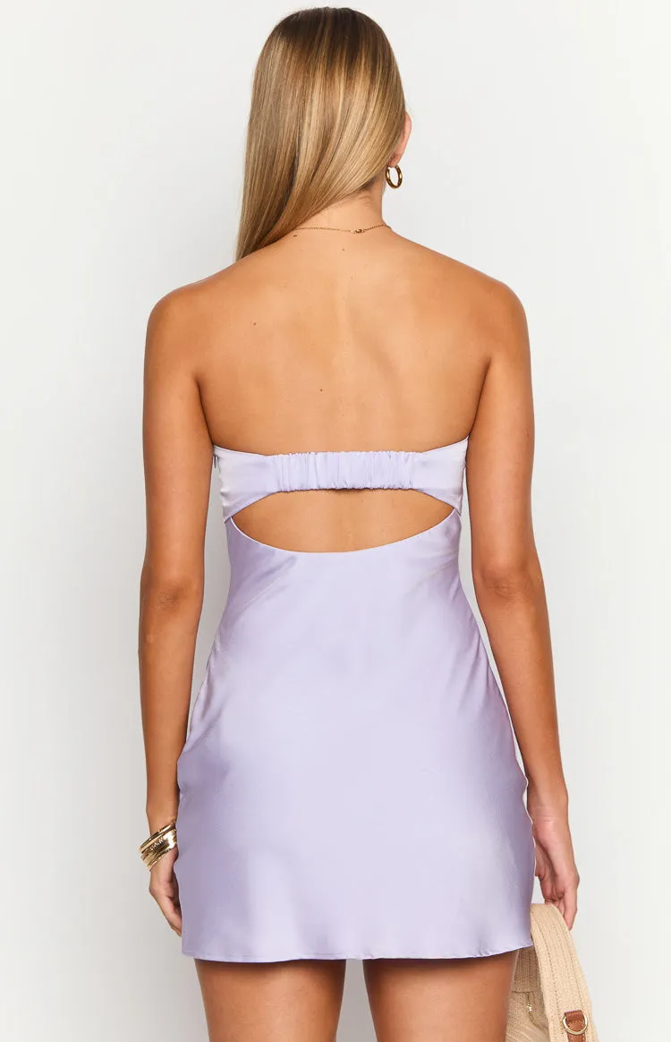 Junie Purple Strapless Mini Dress